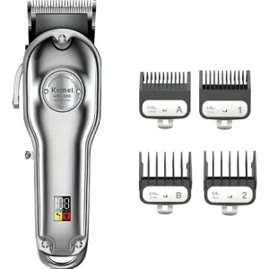 Maquina Peluquera Plateada Kemei Km-1986