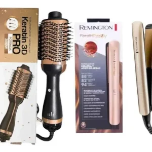 Plancha De Cabello Y Cepillo Secador Remington